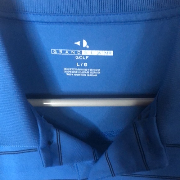 Grand Slam Striped Golf Shirt. Size L/G. - Picture 4 of 11